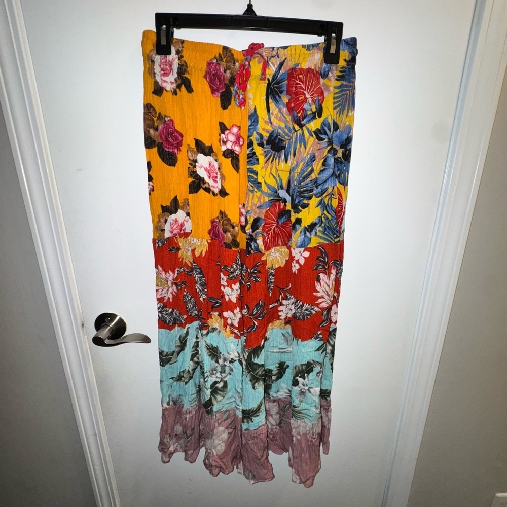 NWOT Sacred Threads Multicolor Floral Patchwork Pants